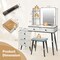 Vanity Makeup Table Set with Lighted Mirror and 3-in-1 Charging Station